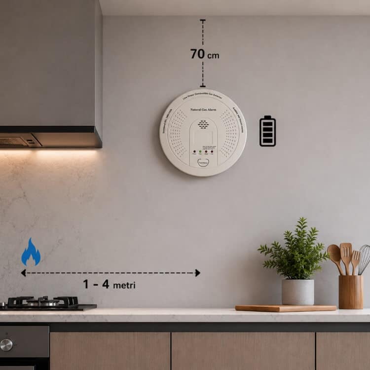 Rilevatore di Gas Metano e Naturale a Batteria - Allarme Sicurezza Casa