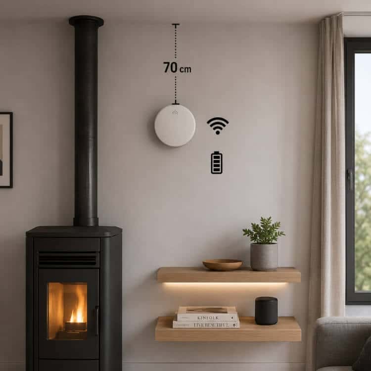 Rilevatore CO e Fumo Wi-Fi - Sensore ad Alta Precisione con Allarme Immediato