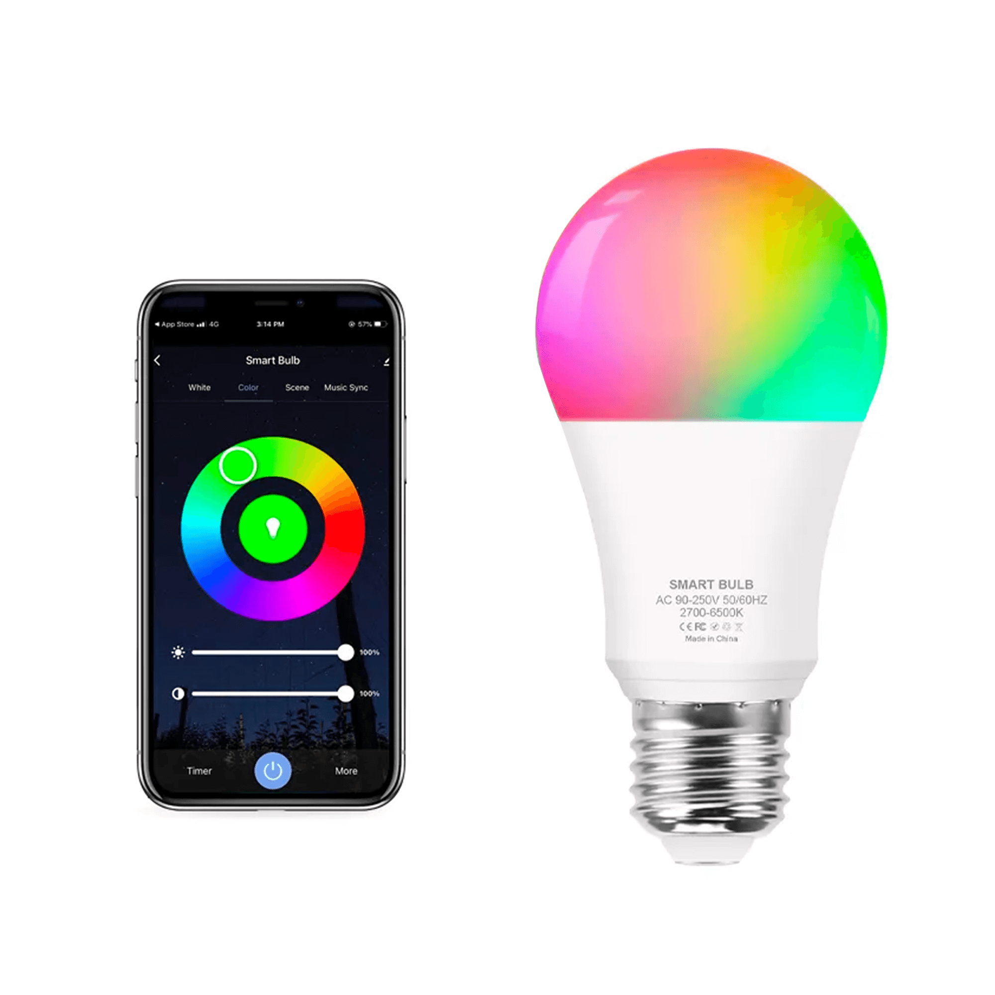 Lampadina Intelligente a Led Multicolore Tuya Wi-Fi - immagine 3