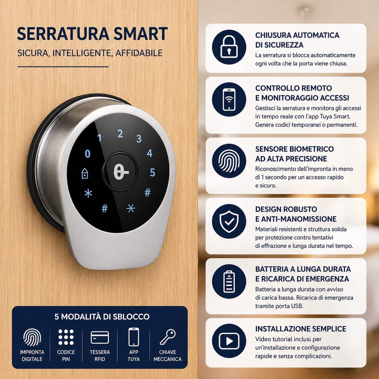 Serratura-Intelligente-Wi-Fi-–-Pomello-Multifunzione-con-5-Tipi-di-Sblocco