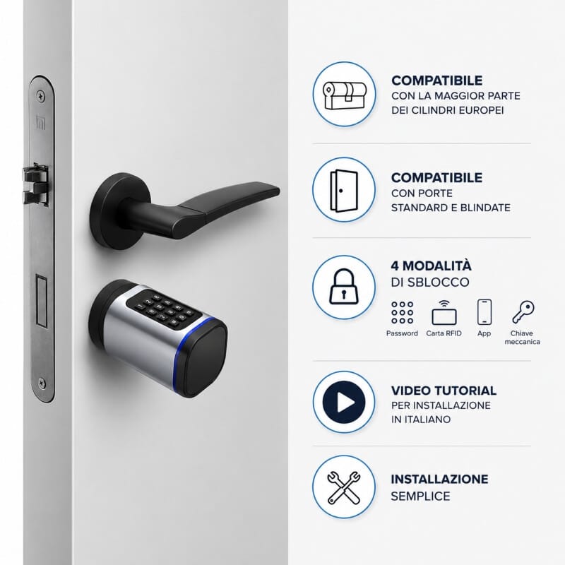 Serratura-smart-con-cilindro-europeo-compatibile-con-porte-standard-e-blindate-Bluetooth-con-app