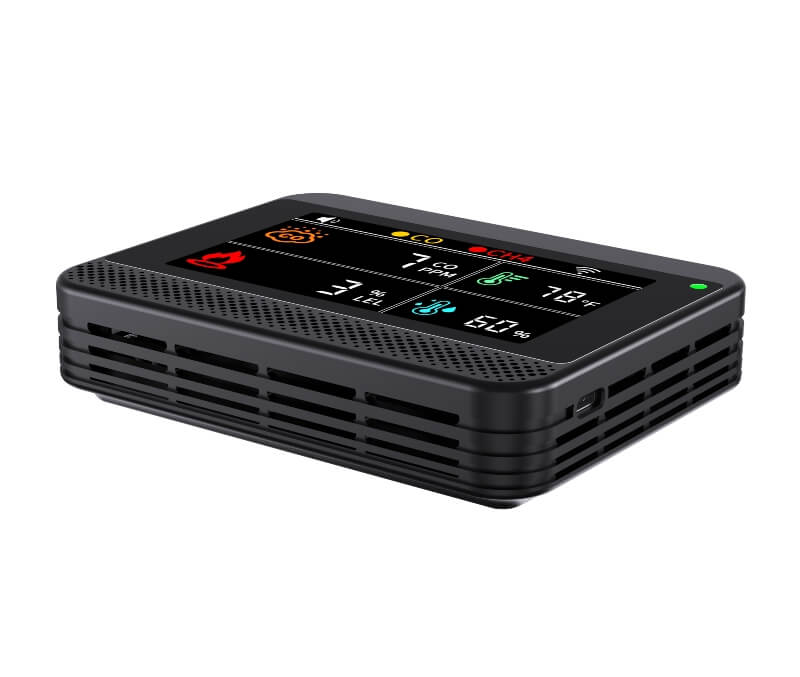 Rilevatore 4 in 1 Gas Metano Monossido Temperatura e Umidità Wi-Fi Cavo USB - immagine 3